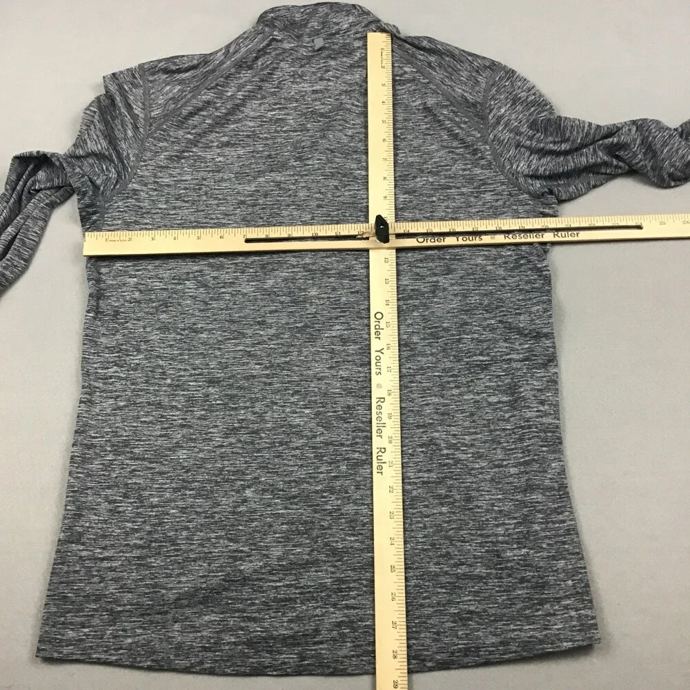 Nike Sweater Men Medium Gray Solid Running 1/4 Zip Pullover Dri Fit Swoosh M